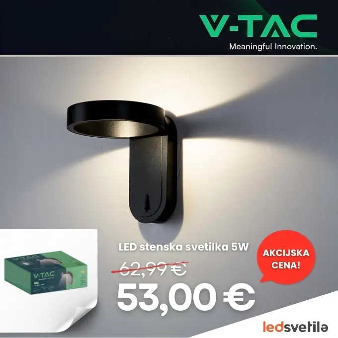 LED stenska svetilka 5W 3000K+4000K IP65