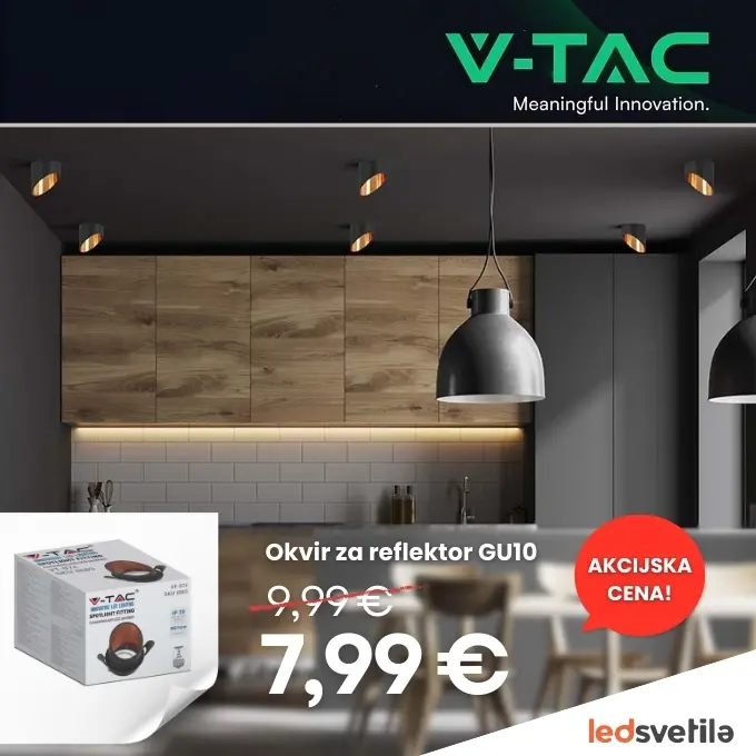 Okvir za reflektor GU10, IP20, črn