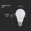 LED Bulb - SAMSUNG CHIP 6.5W E27 A++ A60 Plastic 3000K