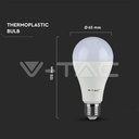 LED Bulb - SAMSUNG CHIP 12W E27 A++ A65 Plastic 3000K