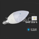 LED Bulb - SAMSUNG CHIP 5.5W E14 Plastic Dimmable Candle 4000K 