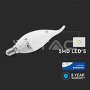 LED Bulb - SAMSUNG CHIP 5.5W E14 Plastic Candle Flame 6400K