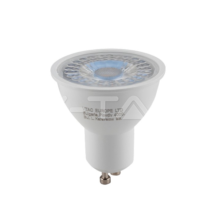 LED Spotlight SAMSUNG CHIP - GU10 5W White Plastic 3000K 12Pcs/Pack 