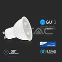 LED Spotlight SAMSUNG CHIP - GU10 5W White Plastic 3000K 12Pcs/Pack 