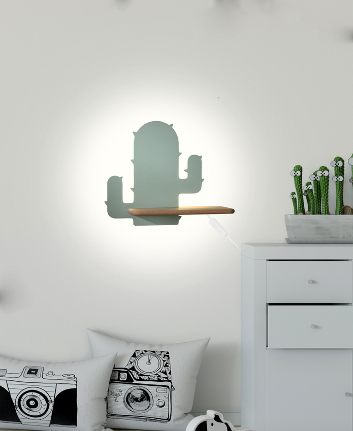 Kids wall lamp Cactus with cable
