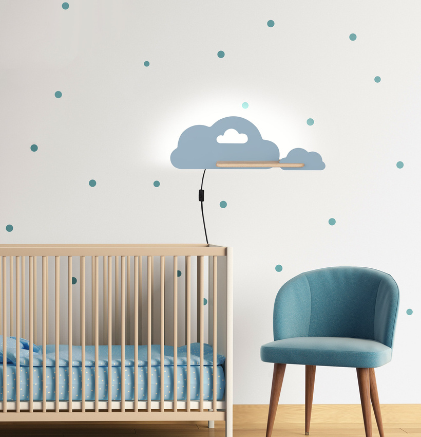 Kids wall lamp Cloud with cable