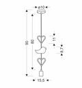 Kids pendant lamp Heart, Bird & Heart
