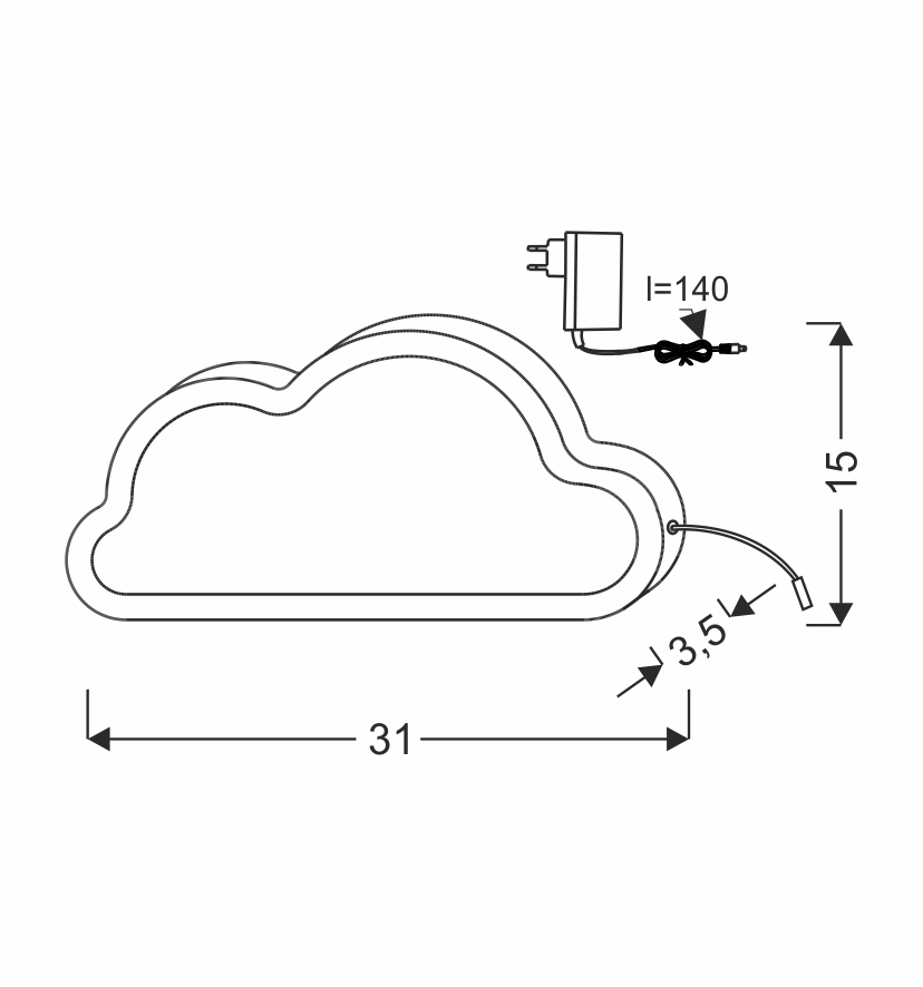 Kids table lamp Cloud