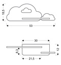 Kids wall lamp Cloud with cable