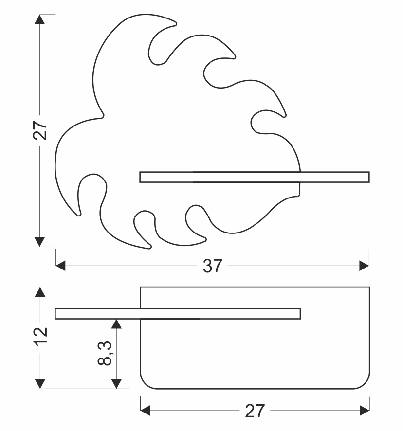 Kids wall lamp Monstera with cable