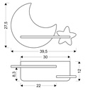 Kids wall lamp Moon with cable