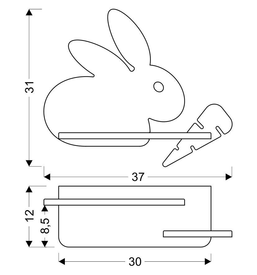 Kids wall lamp Rabbit with cable