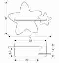 Kids wall lamp Star with cable