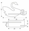 Kids wall lamp Swan with cable
