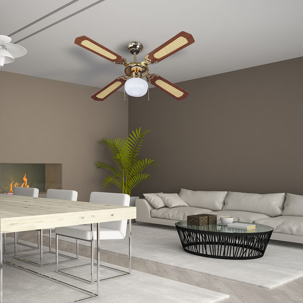 1*E27 LED Ceiling Fan 4 Blades 50W AC Motor 