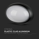12W LED Full Oval Ceiling Lamp Black Body IP54 