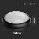 12W LED Full Oval Ceiling Lamp Black Body IP54 