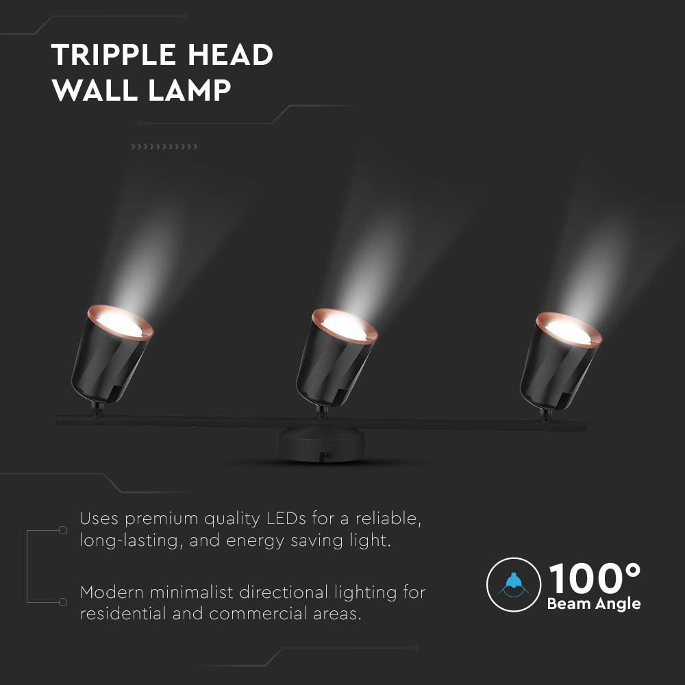 18W Led Wall Lamp Triple Head