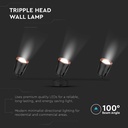 18W Led Wall Lamp Triple Head