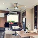 2*E27 LED Ceiling Fan With Light Kit Rf Kontrol 5 Blades 60W AC Motor 
