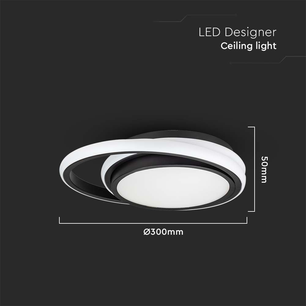 24W LED Designer Ceiling Light Double Round 4000K