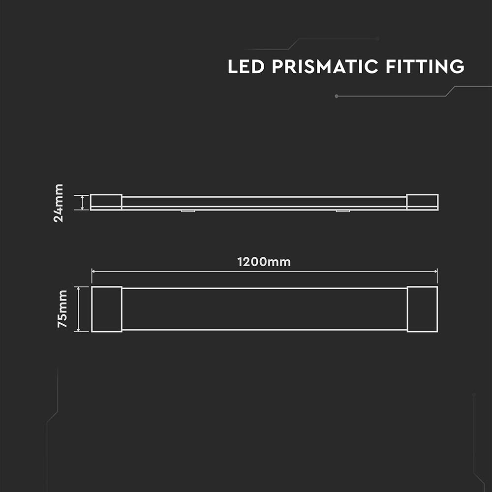 30W LED Plastic Grill Fitting 120CM Fast Connect & Cable 155LM/WATT 3000K 