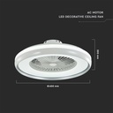 45W LED Box Fan With Ceiling Light RF Control 3in1 Motor Grey Ring 