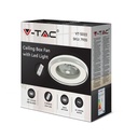 45W LED Box Fan With Ceiling Light RF Control 3in1 Motor Grey Ring 