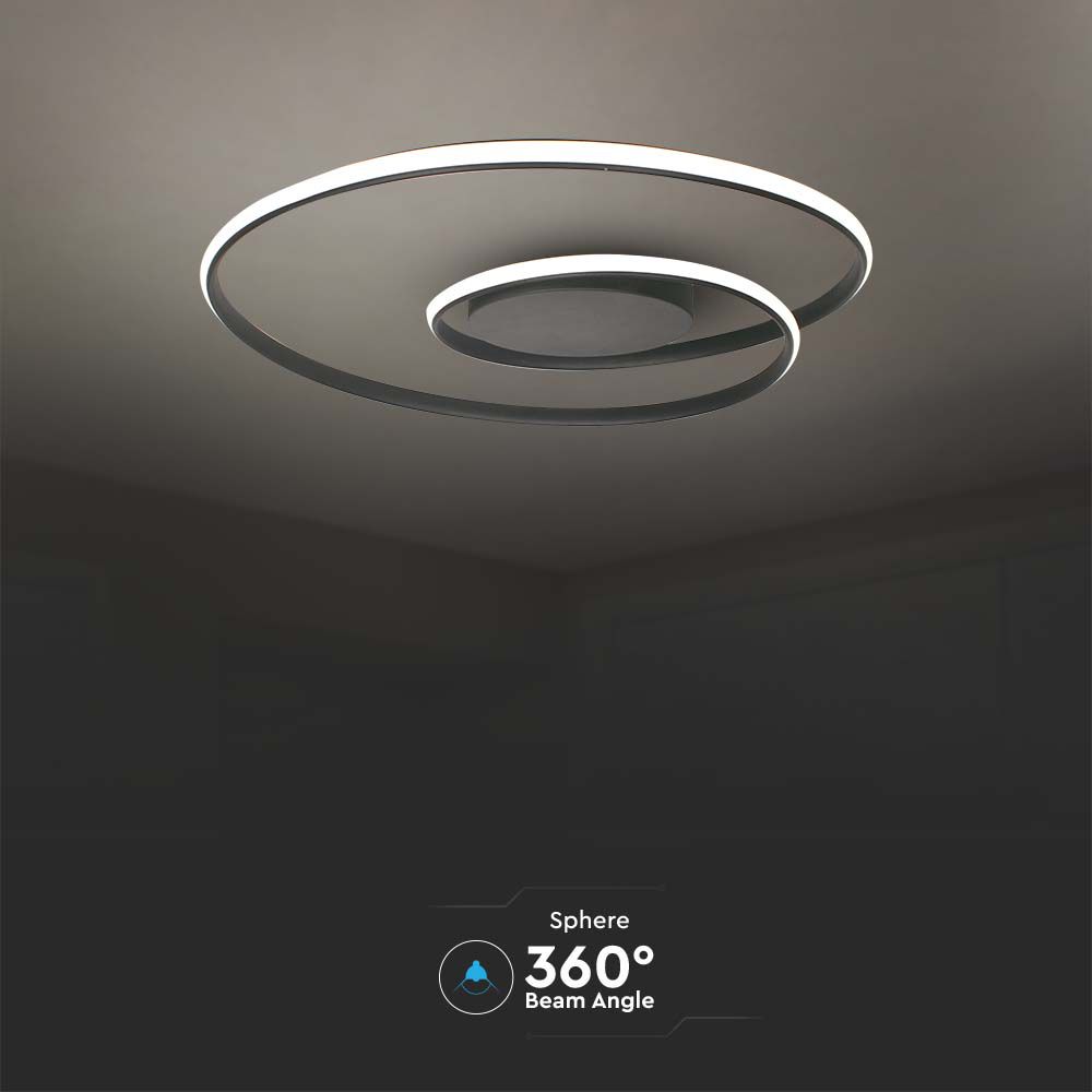 48W LED Designer Ceiling Light 600*50MM Triac Dimmable Black