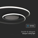 48W LED Designer Ceiling Light 600*50MM Triac Dimmable Black