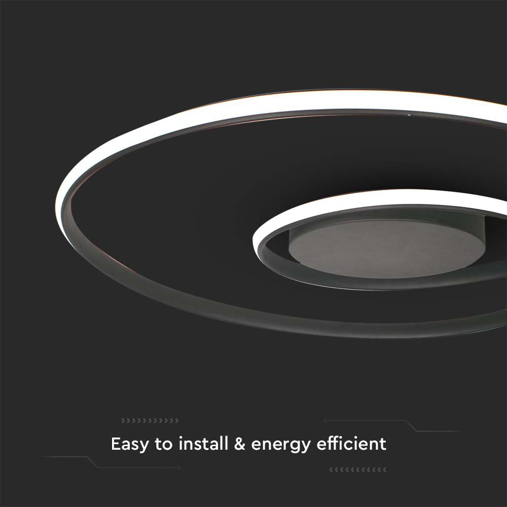 48W LED Designer Ceiling Light 600*50MM Triac Dimmable Black
