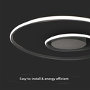 48W LED Designer Ceiling Light 600*50MM Triac Dimmable Black