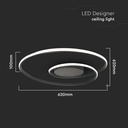 48W LED Designer Ceiling Light 600*50MM Triac Dimmable Black