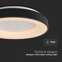 49W LED Decorative Ceiling Light 60*9CM Black Body 3000K
