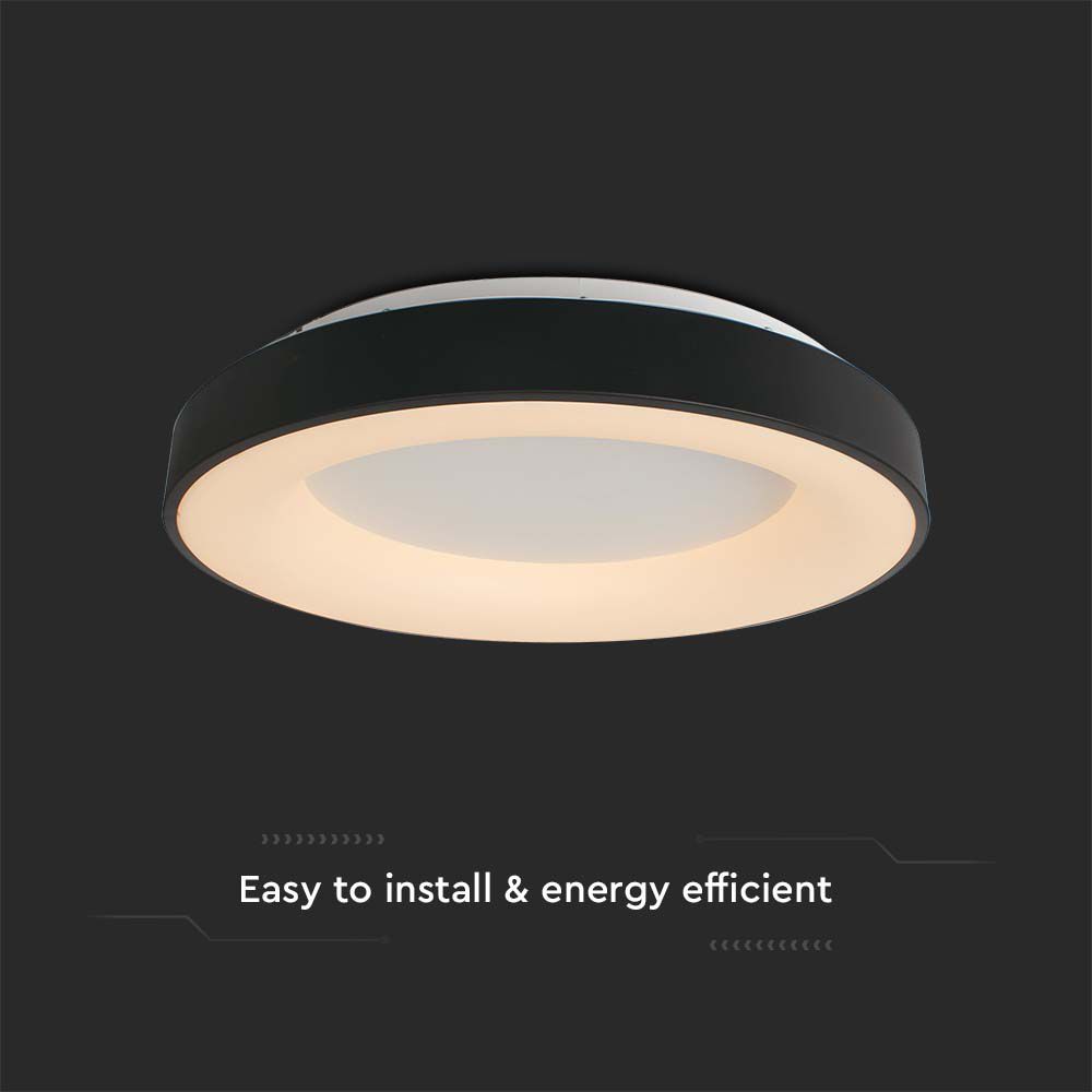 49W LED Decorative Ceiling Light 60*9CM Black Body 3000K