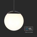 Ceiling Hanging Lamp 1*E27 Matt Black Opal Plastic C Ball
