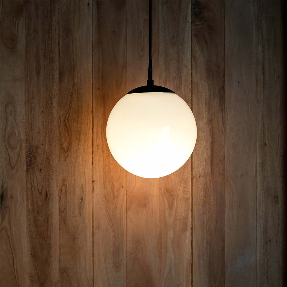 Ceiling Hanging Lamp 1*E27 Matt Black Opal Plastic C Ball