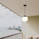 Ceiling Hanging Lamp 1*E27 Matt Black Opal Plastic C Ball