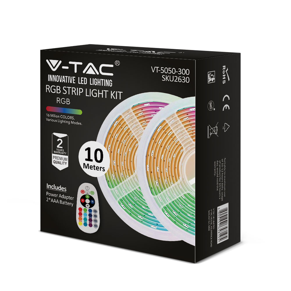 LED Strip RGB Set SMD5050 300LED 2x5M With Remote + Adaptor 