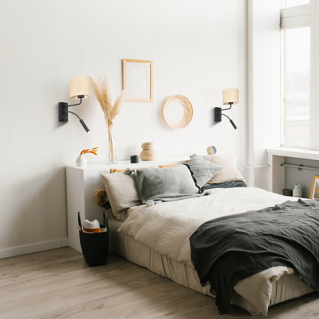 Wall light Rattan G9+E27
