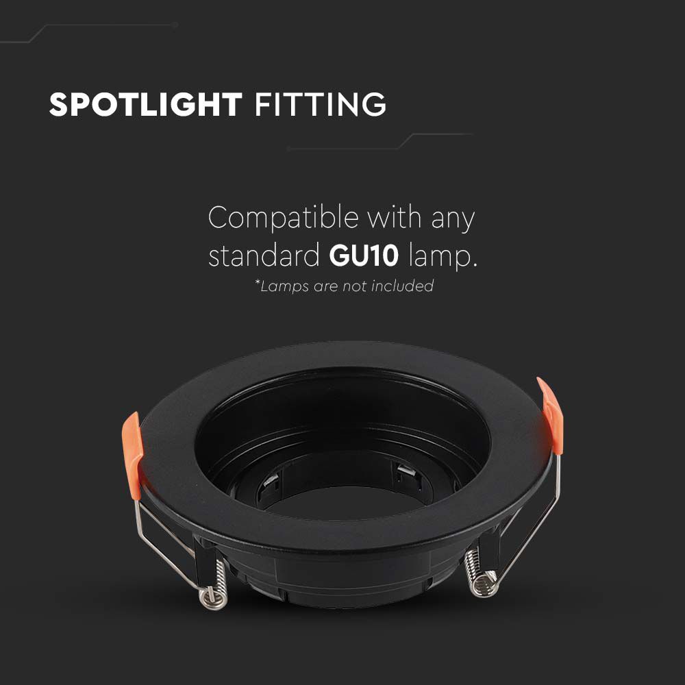 VT-934 GU10 Fitting Round Black
