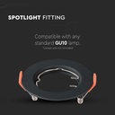 VT-929 GU10 Fitting Round Black 2 pcs