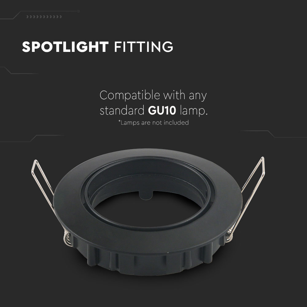 VT-779 GU10 Fitting Round Black