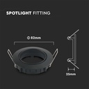 VT-779 GU10 Fitting Round Black