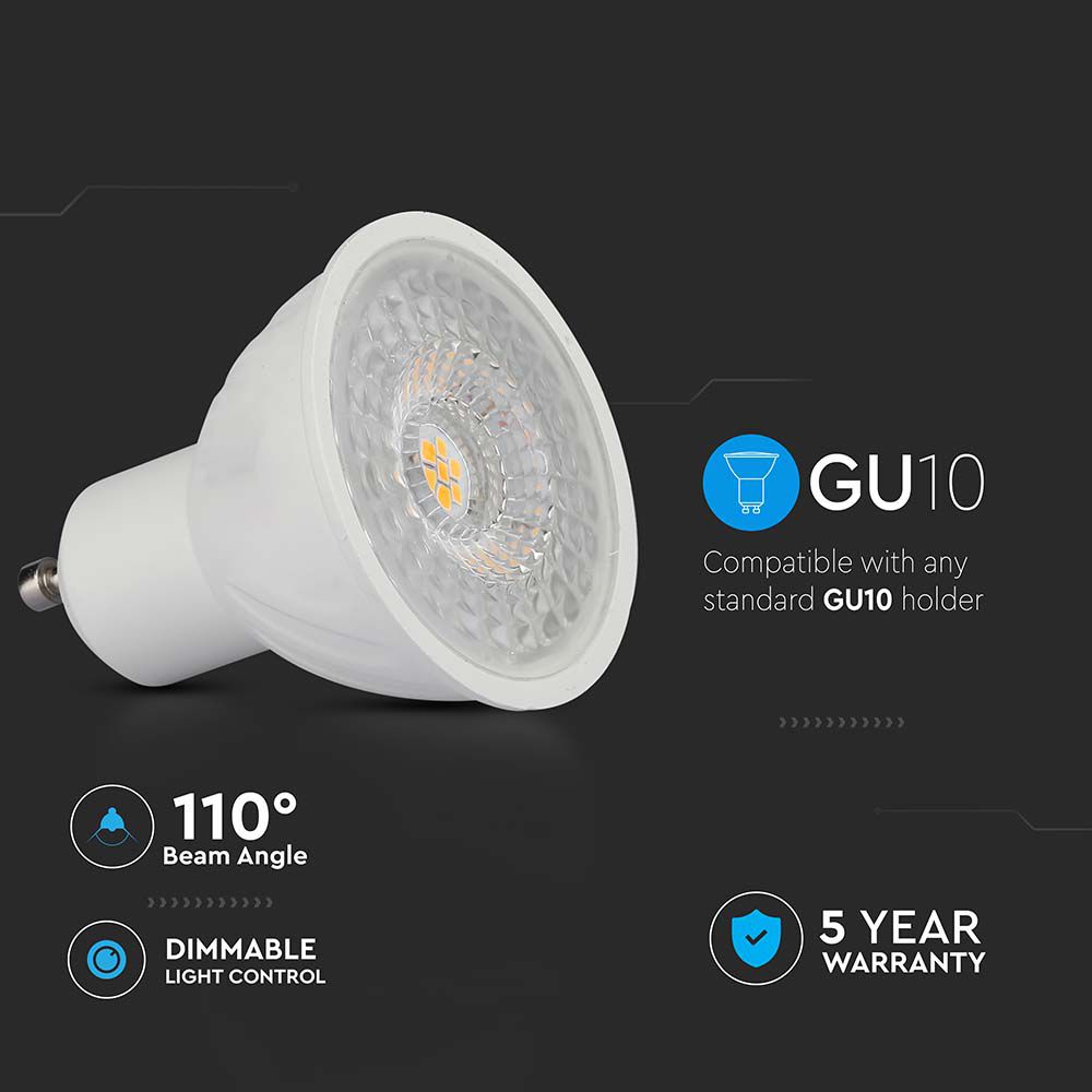 LED Spotlight SAMSUNG Chip GU10 6W Ripple Plastic Lens Cover 110° Dimmable 4000K