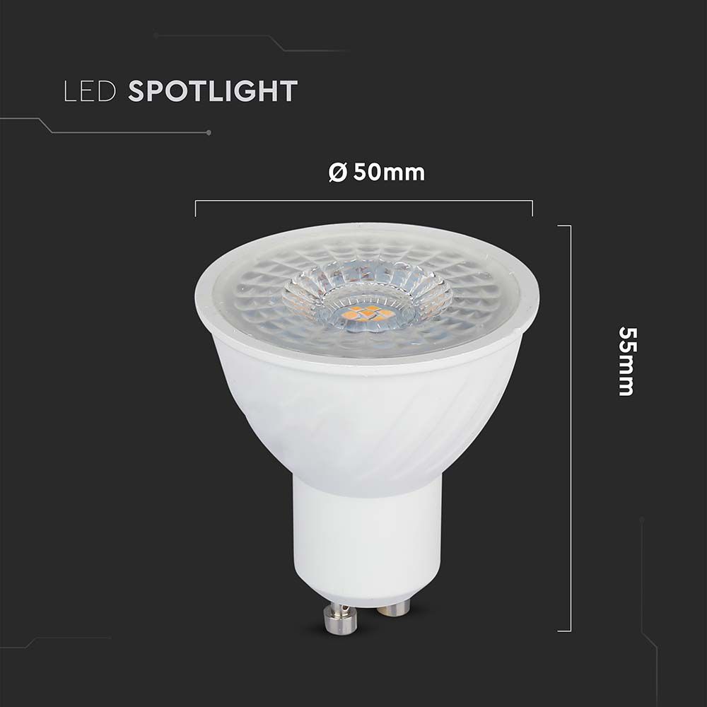 LED Spotlight SAMSUNG Chip GU10 6W Ripple Plastic Lens Cover 110° Dimmable 4000K