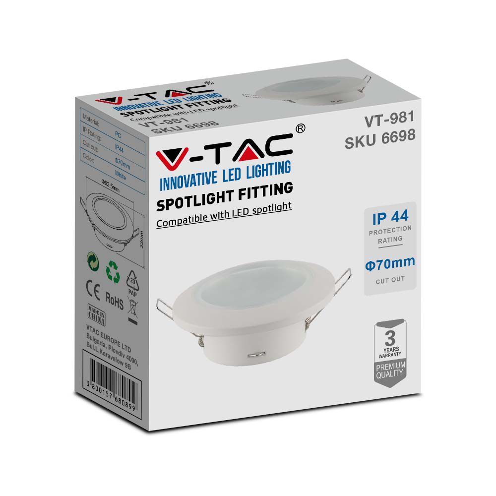 VT-981 GU10 Fitting Round White