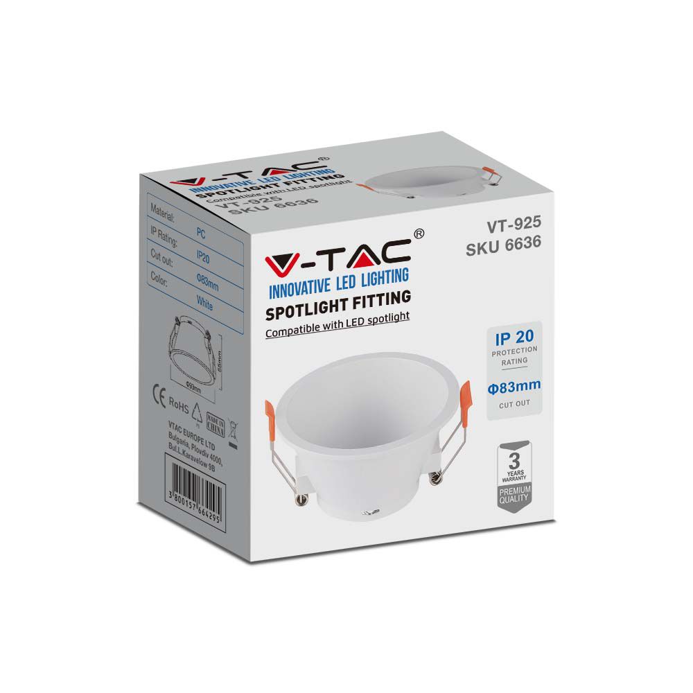 VT-925 GU10 Fitting Round White