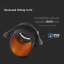 VT-974 GU10 Fitting Round Black