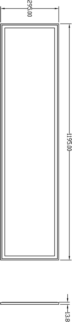 LED panel 300x1200 mm, 67 W, RGB/4000 K, bela